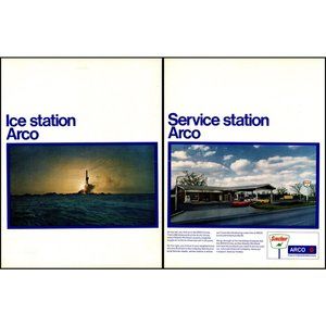 1970 Arco Ice Service Station Vintage Print Ad Arctic Circle Oil Drilling Art